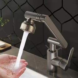 1080 rotating basin faucet hot & cold multi function booster faucet for bathroom & kitchen with universal swivel design