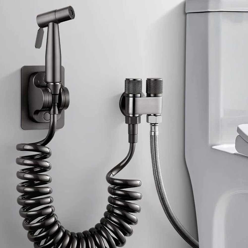 Stainless Steel Handheld Bidet Sprayer Set SelfCleaning Toilet Spray Head With NoPunch Installatio 0