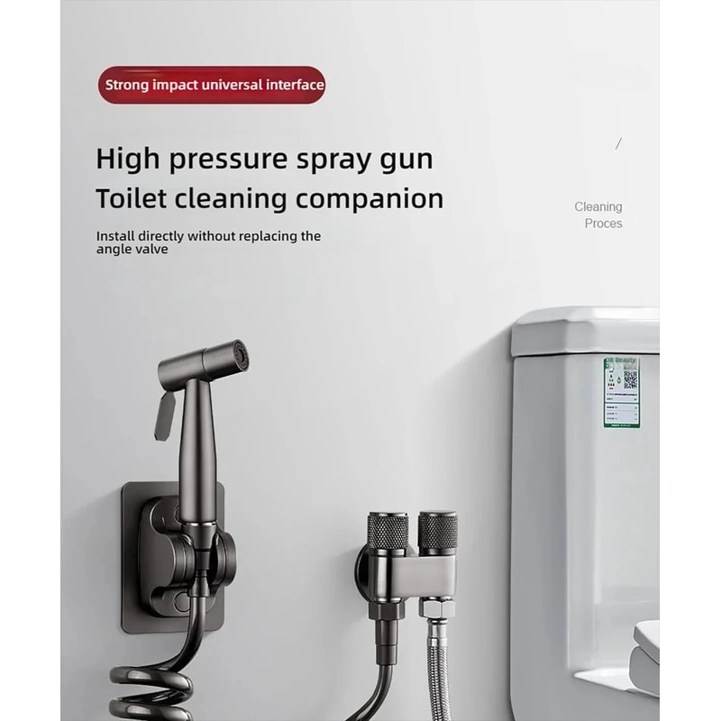 Stainless Steel Handheld Bidet Sprayer Set SelfCleaning Toilet Spray Head With NoPunch Installatio 6