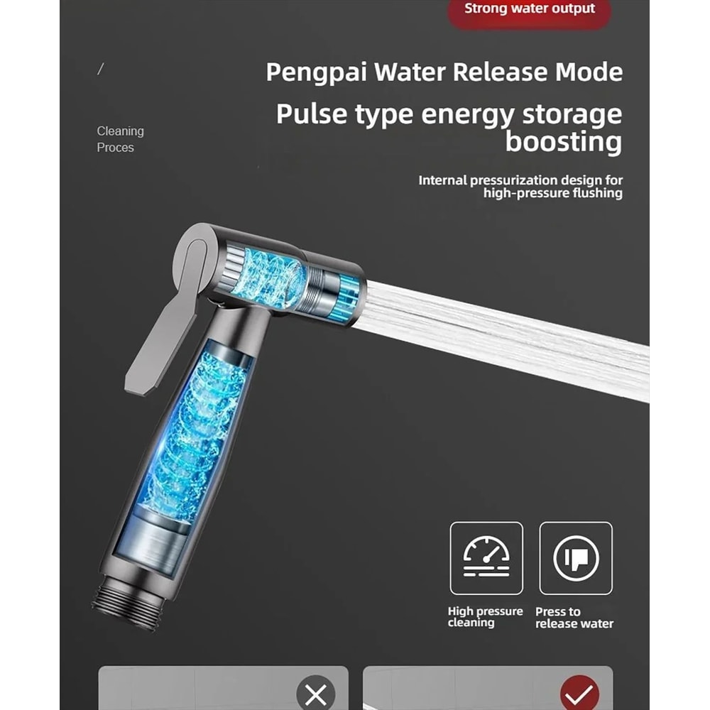 Stainless Steel Handheld Bidet Sprayer Set SelfCleaning Toilet Spray Head With NoPunch Installatio 9