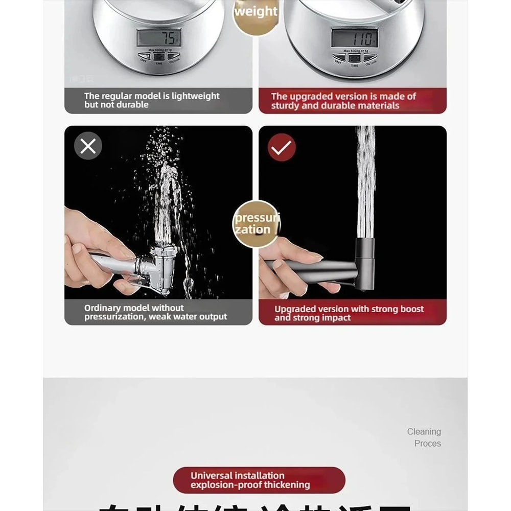 Stainless Steel Handheld Bidet Sprayer Set SelfCleaning Toilet Spray Head With NoPunch Installatio 10