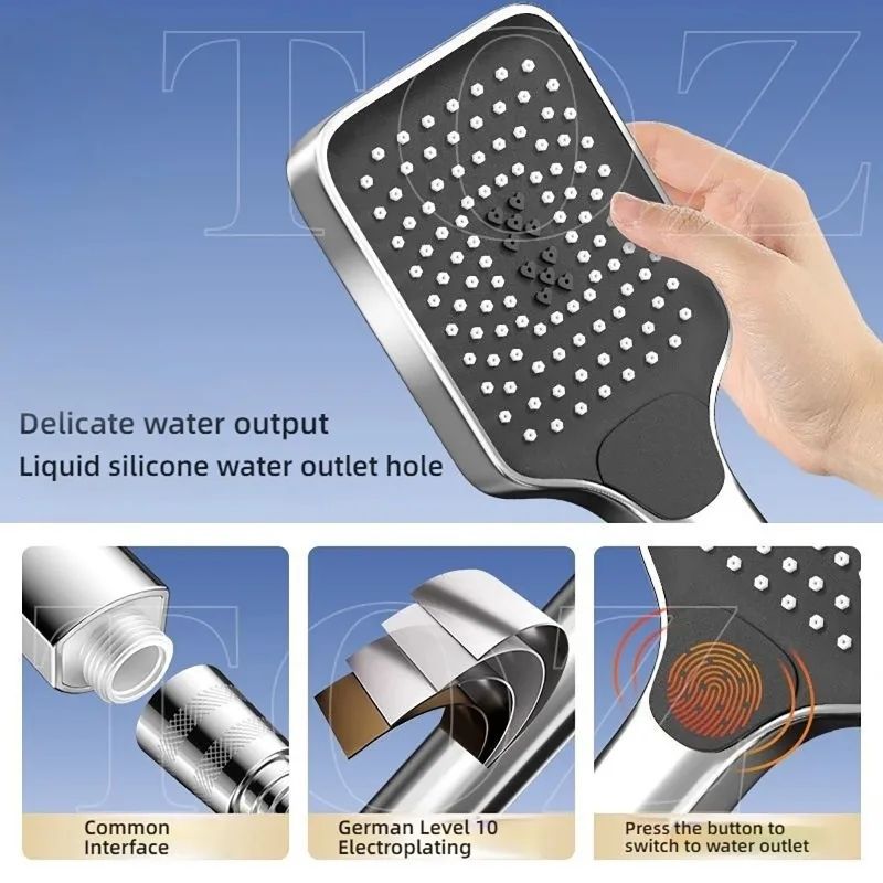 Adjustable 3Mode HighPressure Shower Head Rainfall Massage Mixed Spray Showerhead With Large Flow 3