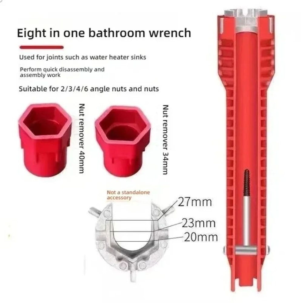 8in1 MultiFunctional Sink Faucet Wrench Universal LargeOpen Plumbing Tool For Bathroom Household 5