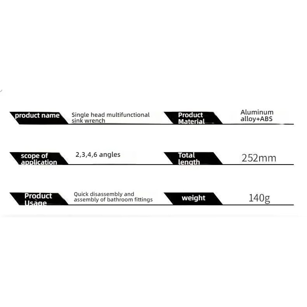 8in1 MultiFunctional Sink Faucet Wrench Universal LargeOpen Plumbing Tool For Bathroom Household 19