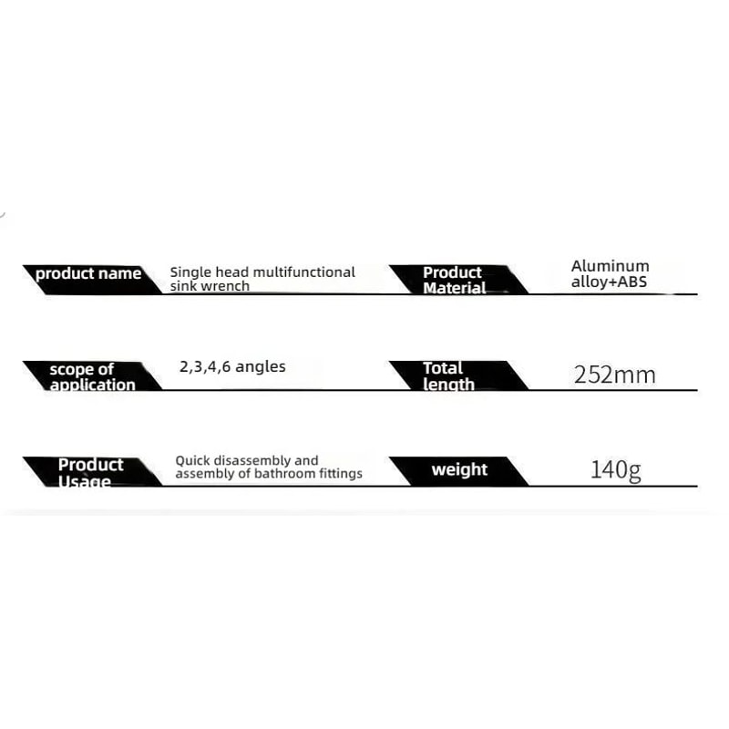 8in1 MultiFunctional Sink Faucet Wrench Universal LargeOpen Plumbing Tool For Bathroom Household 19