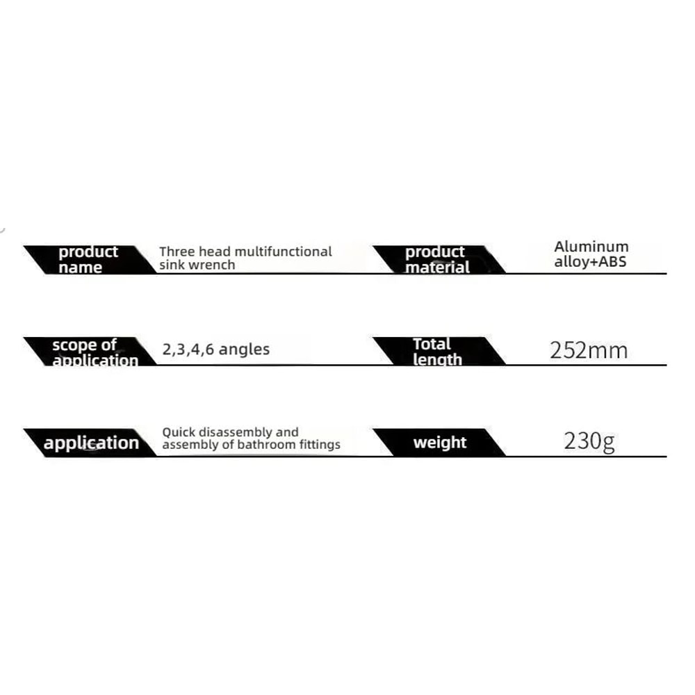 8in1 MultiFunctional Sink Faucet Wrench Universal LargeOpen Plumbing Tool For Bathroom Household 21