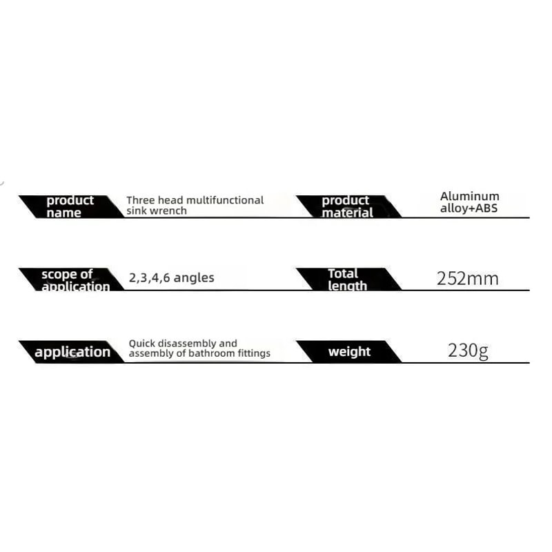 8in1 MultiFunctional Sink Faucet Wrench Universal LargeOpen Plumbing Tool For Bathroom Household 21