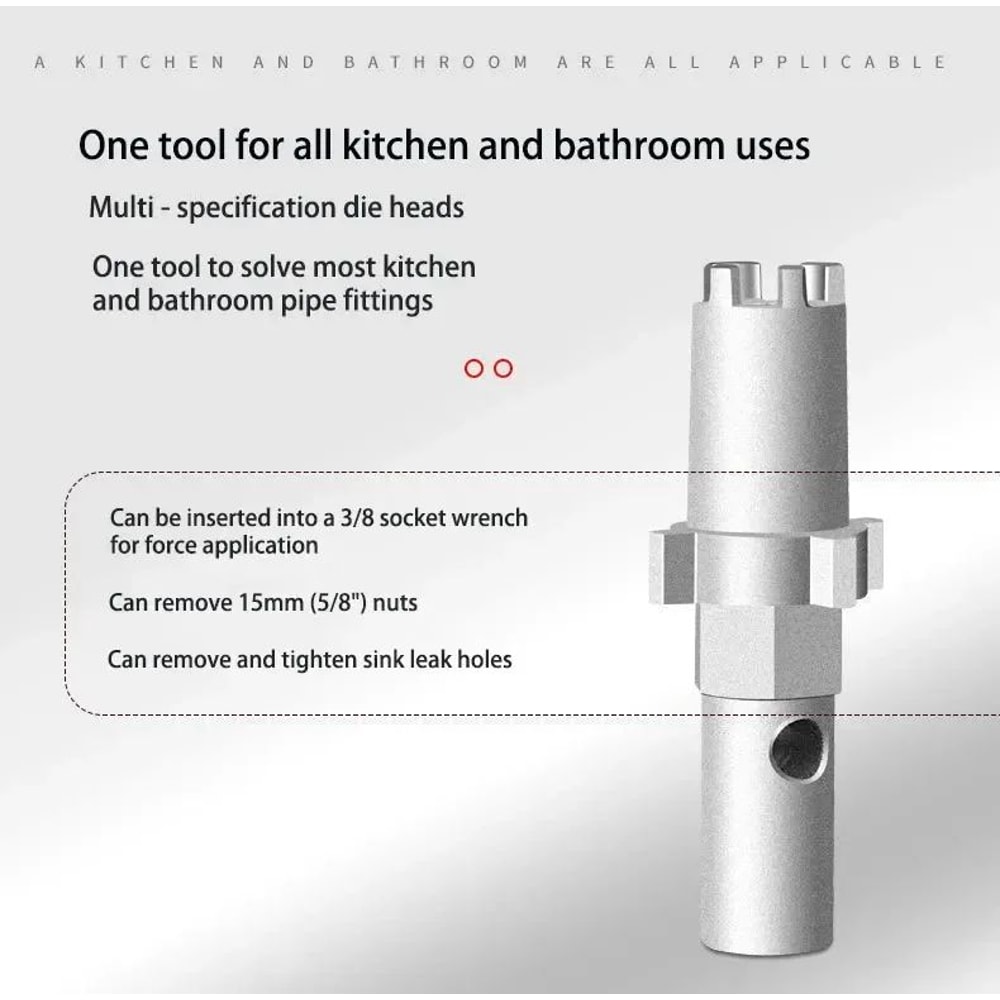 8in1 MultiFunctional Sink Faucet Wrench Universal LargeOpen Plumbing Tool For Bathroom Household 9