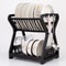 DoubleLayer Kitchen Dish Rack Multifunctional Drain Bowl Tray Storage Organizer For Drying Plates 2