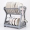DoubleLayer Kitchen Dish Rack Multifunctional Drain Bowl Tray Storage Organizer For Drying Plates 7