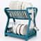 DoubleLayer Kitchen Dish Rack Multifunctional Drain Bowl Tray Storage Organizer For Drying Plates 9