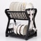 DoubleLayer Kitchen Dish Rack Multifunctional Drain Bowl Tray Storage Organizer For Drying Plates 6