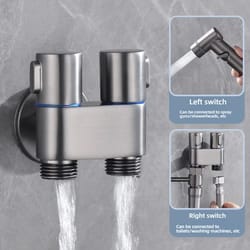 zinc alloy angle valve bidet sprayer set – one-in-two-out wall-mount water control valve for toilet & bathroom cleaning