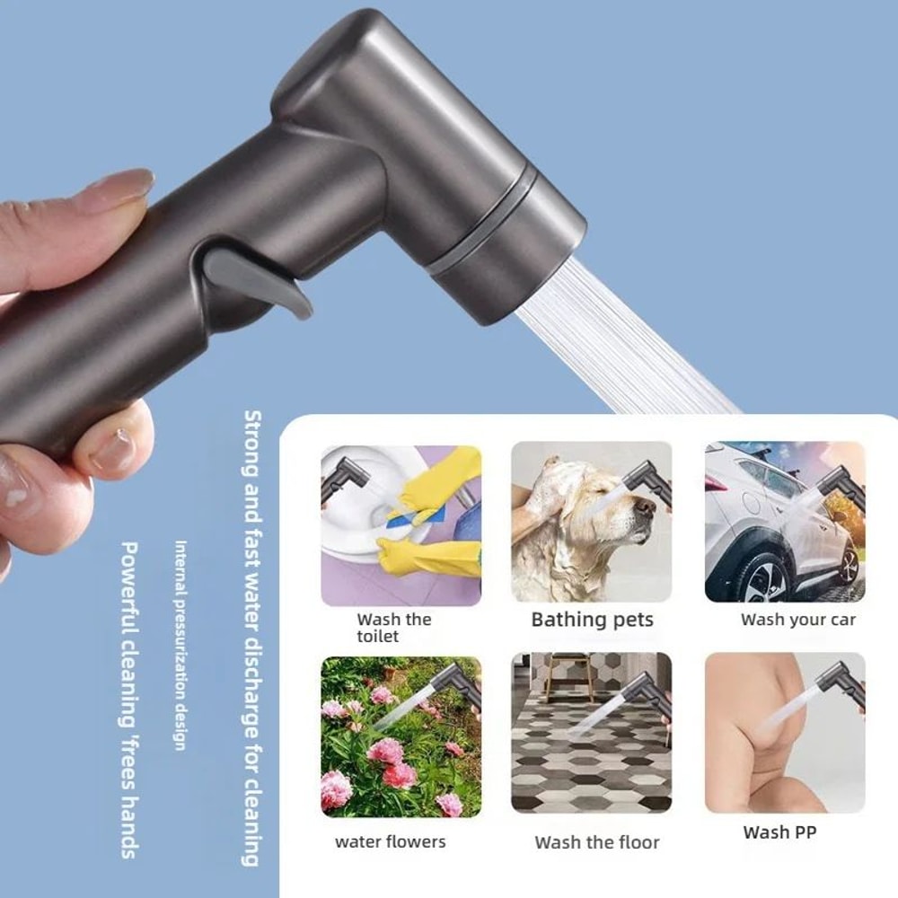 Zinc Alloy Angle Valve Bidet Sprayer Set OneinTwoOut WallMount Water Control Valve For Toilet Bat 2