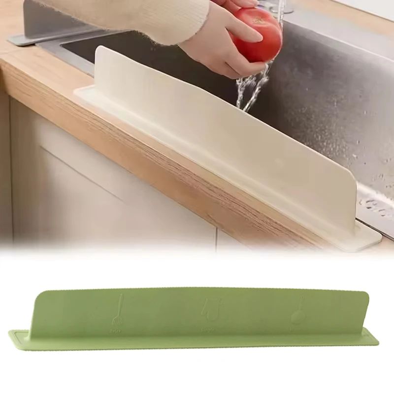 Silicone Sink Splash Guard With Suction Cup WhiteGreen Water Baffle To Protect Clothes From Splash 0