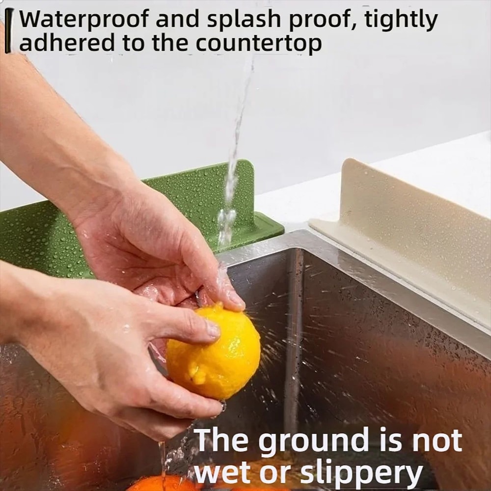 Silicone Sink Splash Guard With Suction Cup WhiteGreen Water Baffle To Protect Clothes From Splash 3