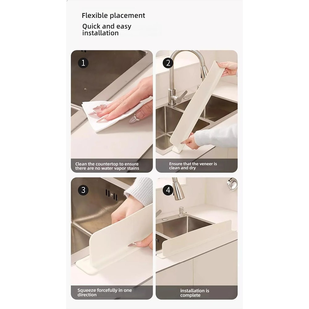 Silicone Sink Splash Guard With Suction Cup WhiteGreen Water Baffle To Protect Clothes From Splash 11