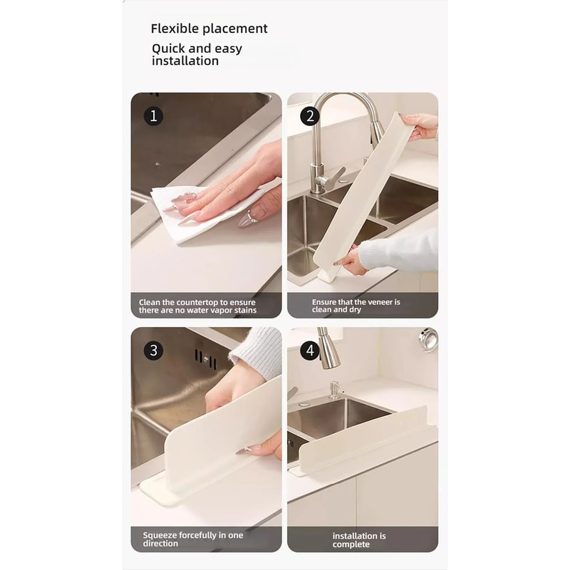 Silicone Sink Splash Guard With Suction Cup WhiteGreen Water Baffle To Protect Clothes From Splash 11