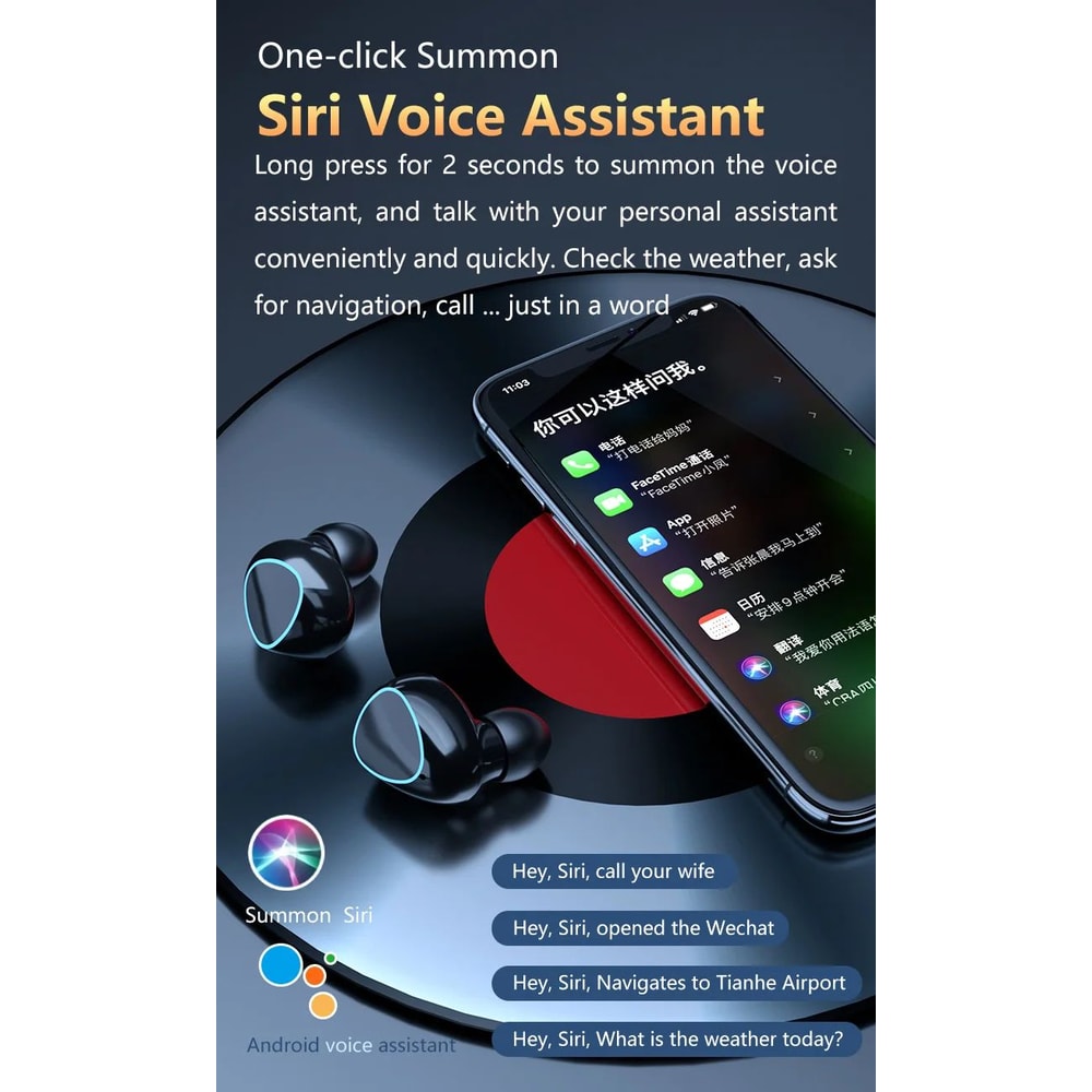 M10 Wireless Earbuds HighQuality BT Headset With Perfect Sound Sports Gaming Earphones BuiltIn Pow 15