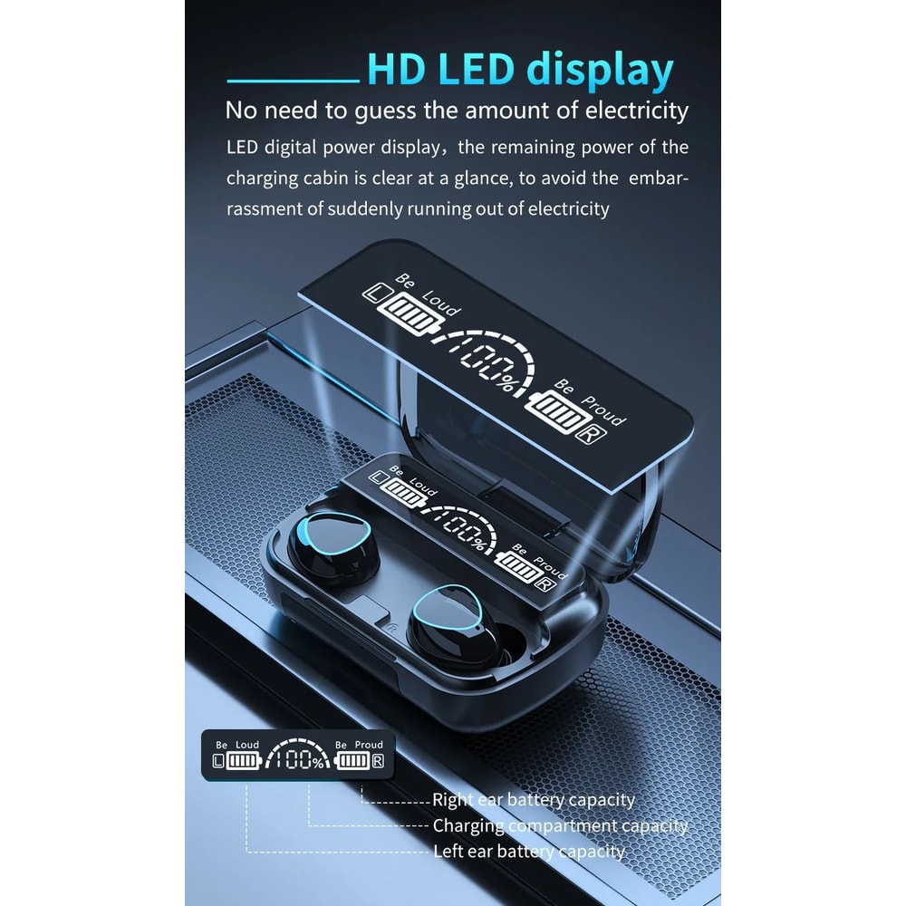 M10 Wireless Earbuds HighQuality BT Headset With Perfect Sound Sports Gaming Earphones BuiltIn Pow 7