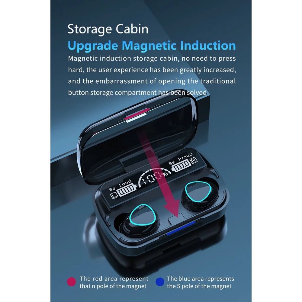 M10 Wireless Earbuds HighQuality BT Headset With Perfect Sound Sports Gaming Earphones BuiltIn Pow 9