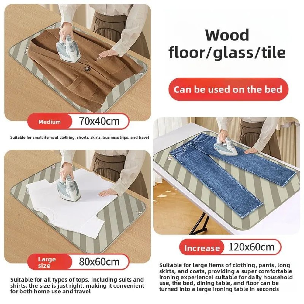 Foldable Ironing Pad With Heat Resistant Gloves 5