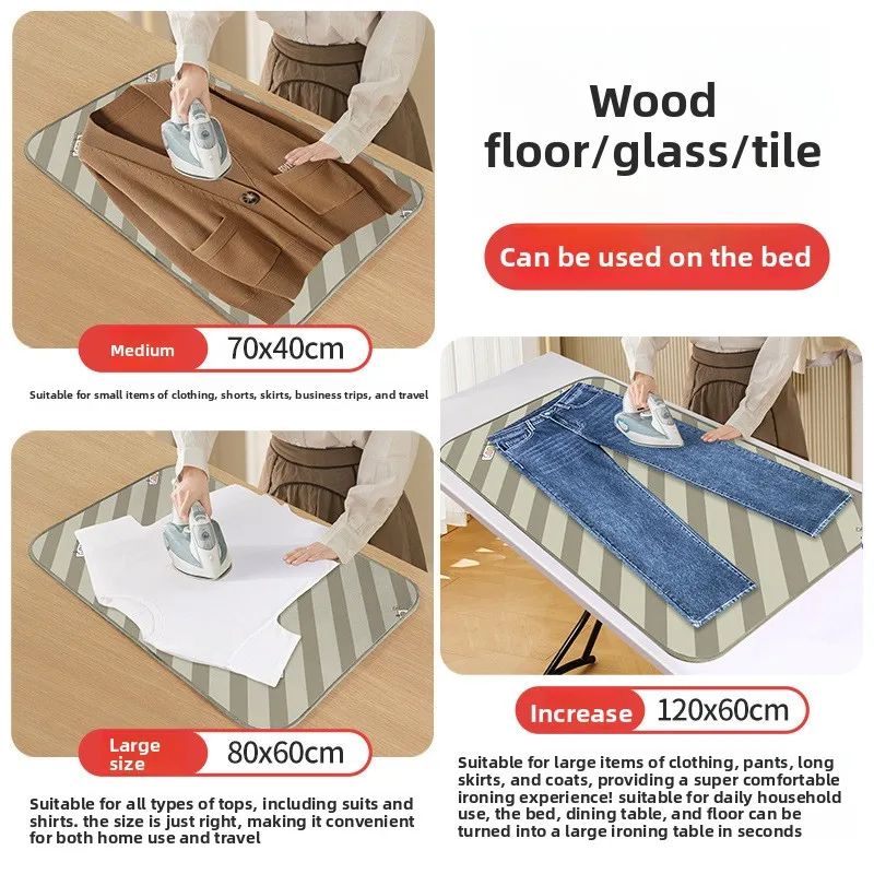 Foldable Ironing Pad With Heat Resistant Gloves 5