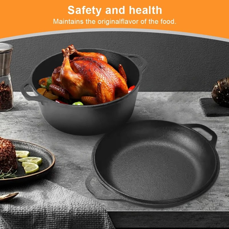 Cast Iron Dutch Oven With Skillet Lid 9