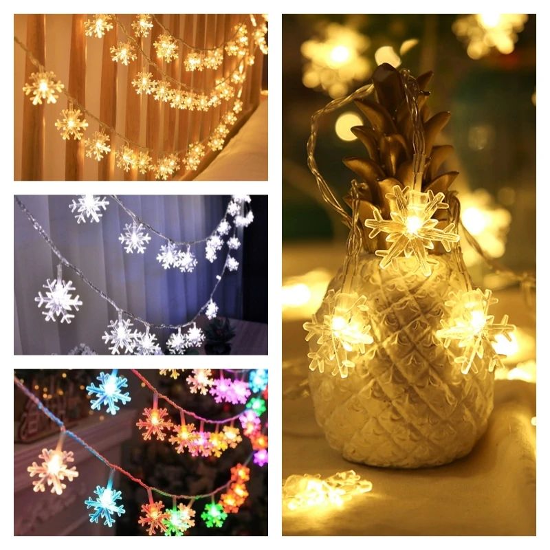 Snowflake LED String Lights USB Powered 3