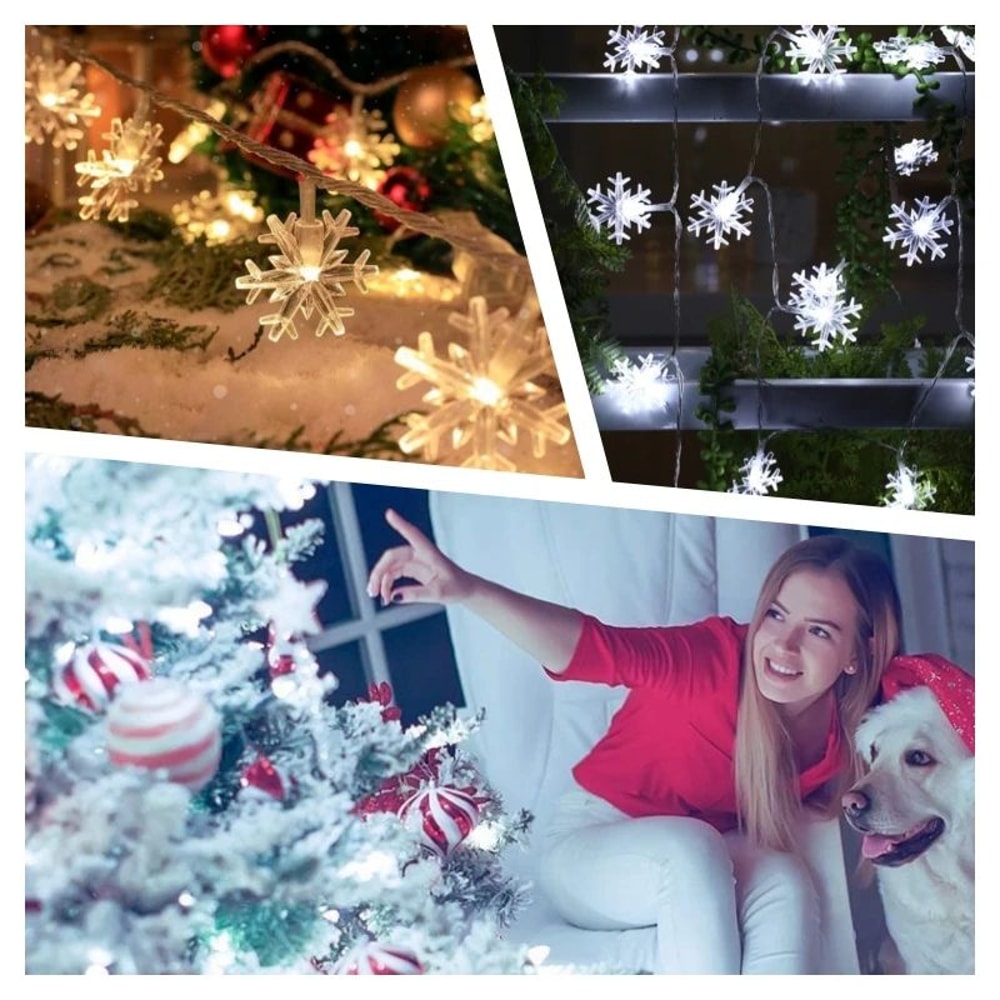 Snowflake LED String Lights USB Powered 4