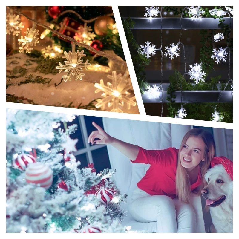 Snowflake LED String Lights USB Powered 4