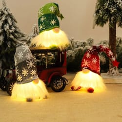 christmas gnome led night light doll
