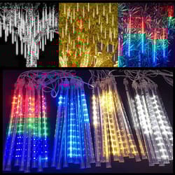 led meteor shower string lights eu plug