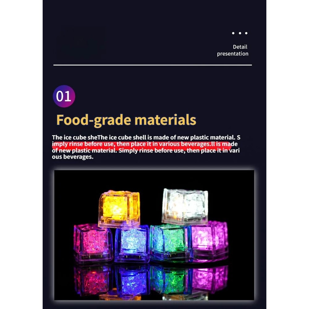 LED Color Changing Luminous Ice Cubes Set 8