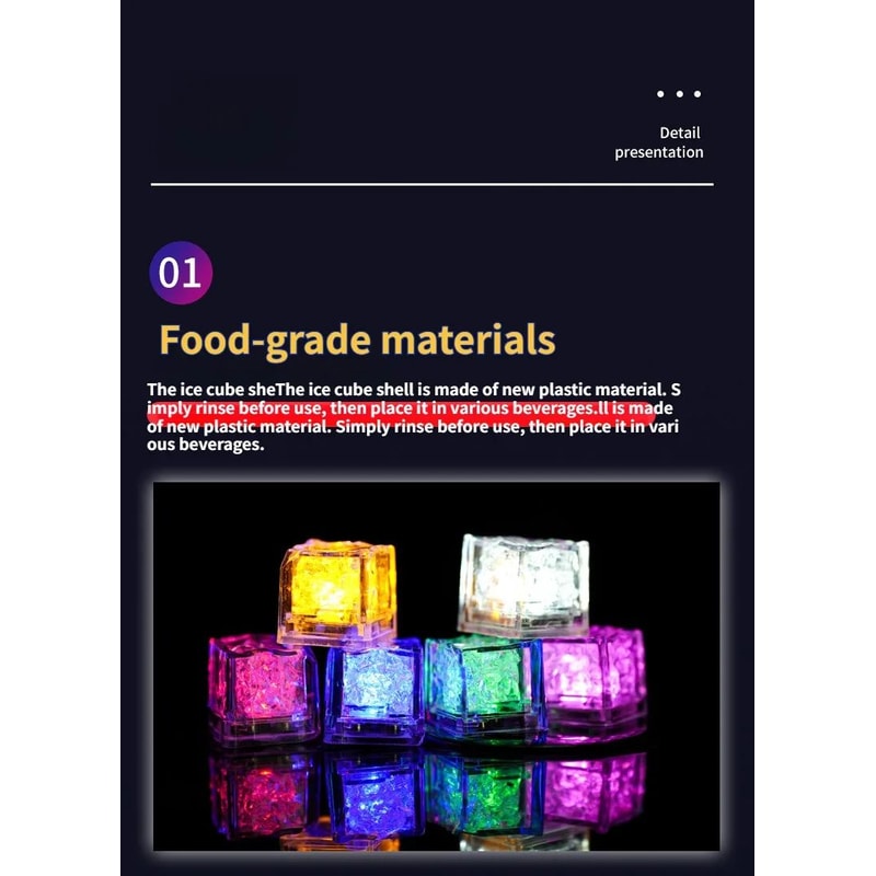 LED Color Changing Luminous Ice Cubes Set 8