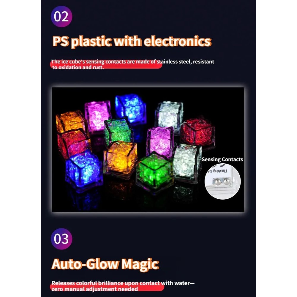 LED Color Changing Luminous Ice Cubes Set 9