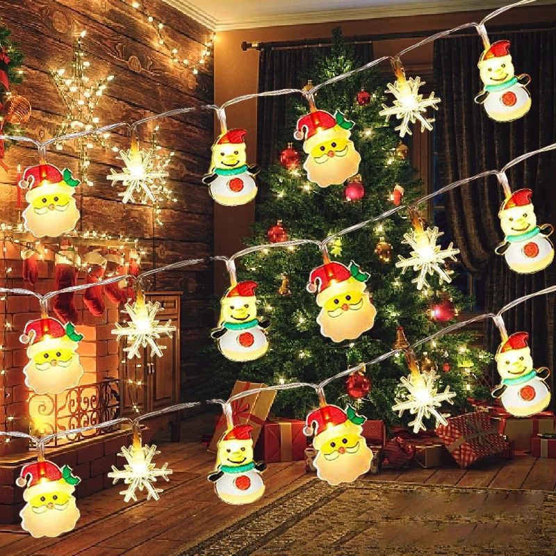 Christmas Santa Snowman LED String Lights 4