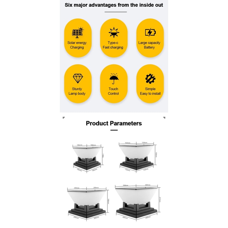 Solar Post Cap Garden LED Light 6