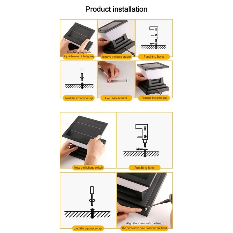 Solar Post Cap Garden LED Light 9