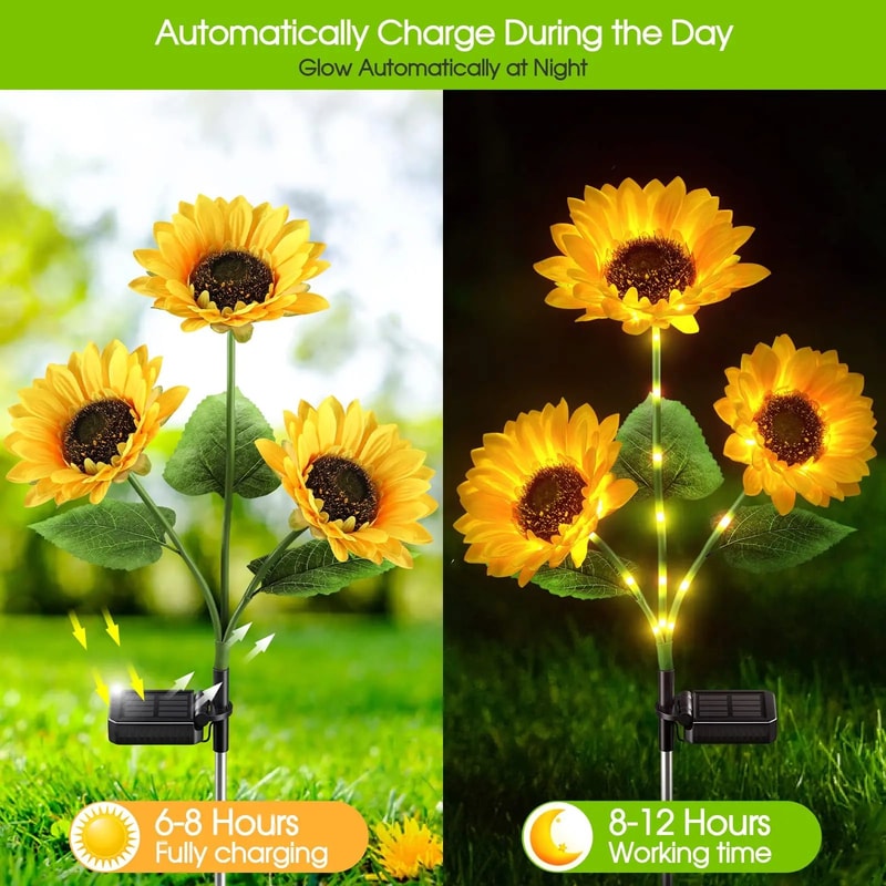 Solar Sunflower Garden String Lights 3
