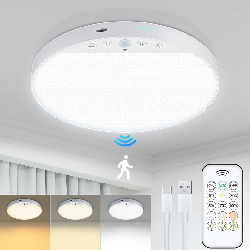 Rechargeable Motion Sensor Ceiling Light 12