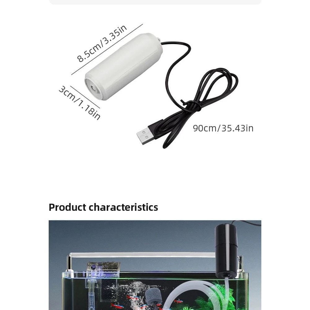 Portable USB Aquarium Oxygen Pump 8