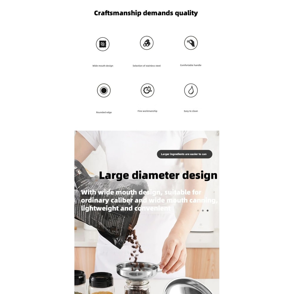 Stainless Steel Wide Mouth Canning Funnel 7