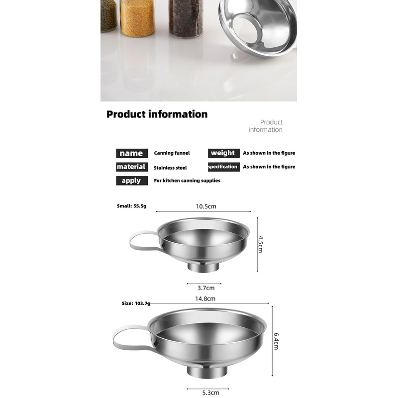 Stainless Steel Wide Mouth Canning Funnel 8