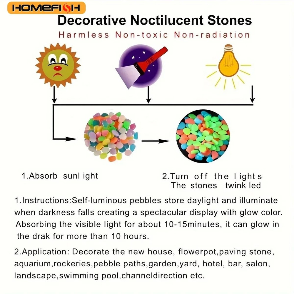 Glow In The Dark Garden Pebbles 9