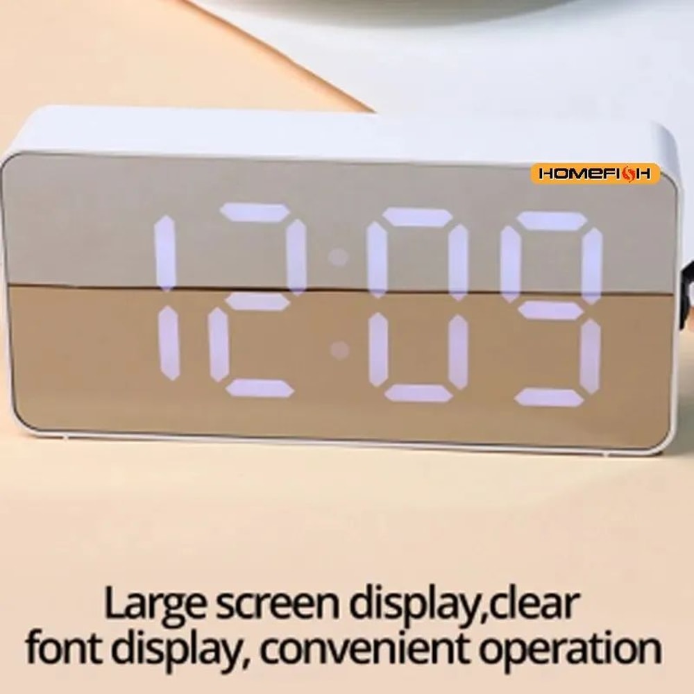 LED Mirror Desk Alarm Clock 1