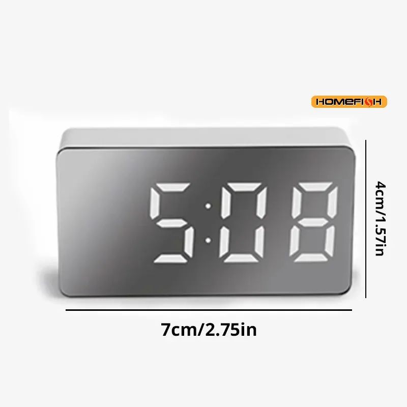 LED Mirror Desk Alarm Clock 5