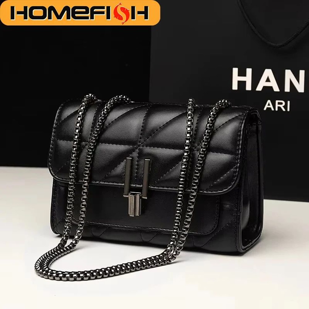 Women Quilted Chain Crossbody Bag 0
