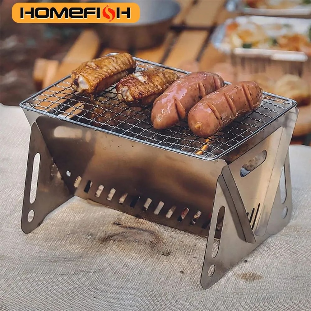 Stainless Steel Camping BBQ Grill Rack 0