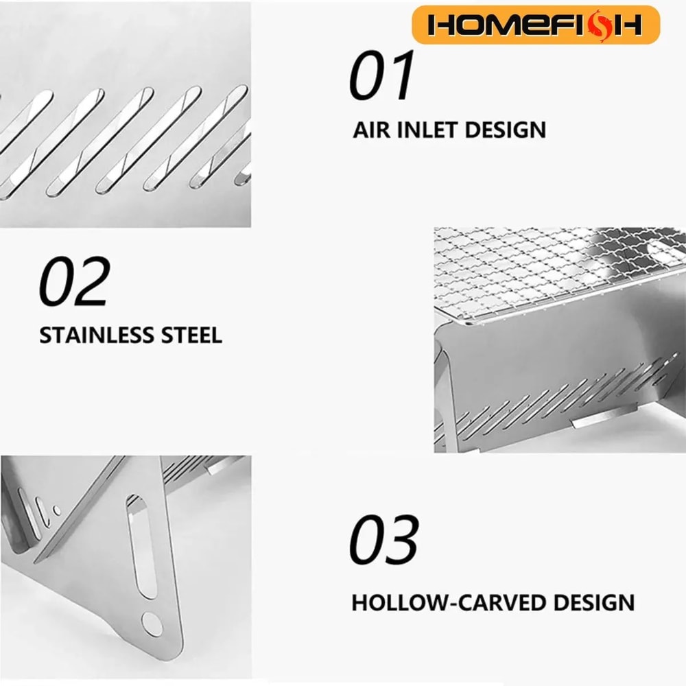 Stainless Steel Camping BBQ Grill Rack 4